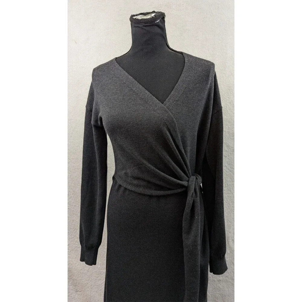 Modern Citizen Charcoal Wrap Dress - Picture 2 of 6